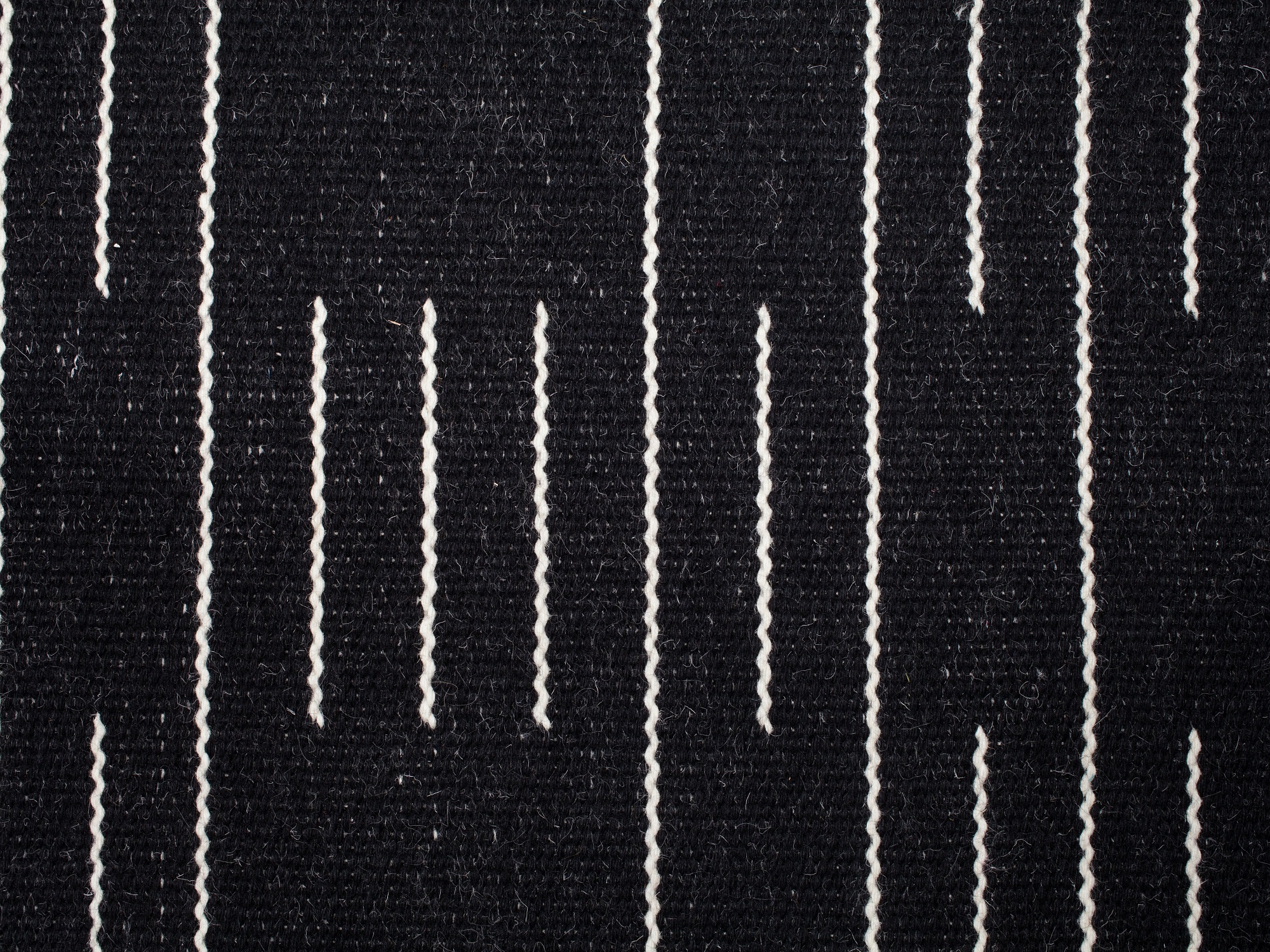 Black and white modern rug detail view